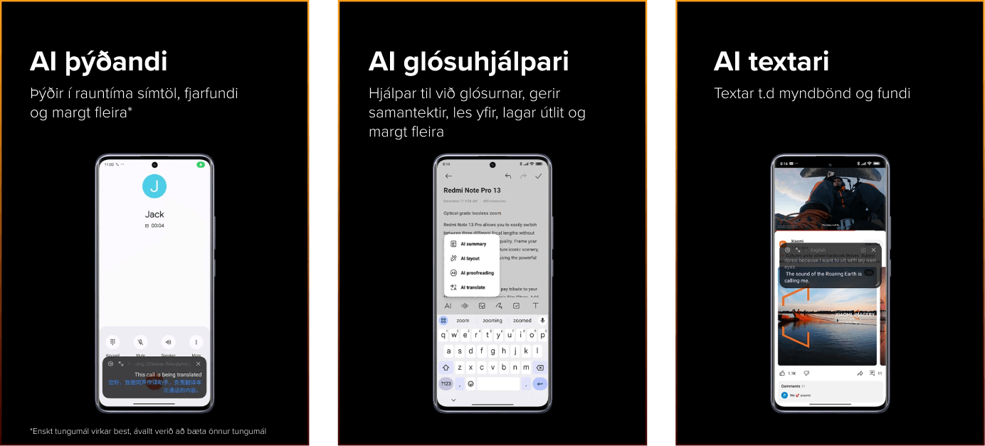Redmi Note 14 Pro+ 5G 12GB vinnsluminni 512GB geymslupláss 200MP aðalmyndavél ódýr góður snjallsími